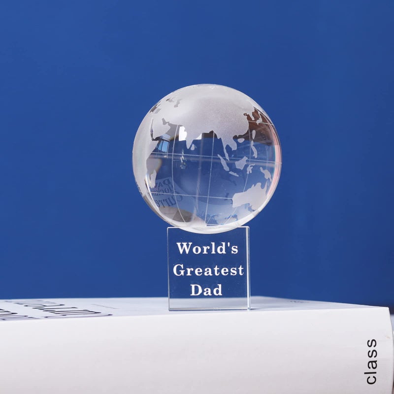 LONGWIN World's Greatest Dad 2.76" Crystal Globe Awards - Gifts for Dad from Daughter Son on Father's Day, Birthday, Christmas, Thanks Giving Day - Image 4